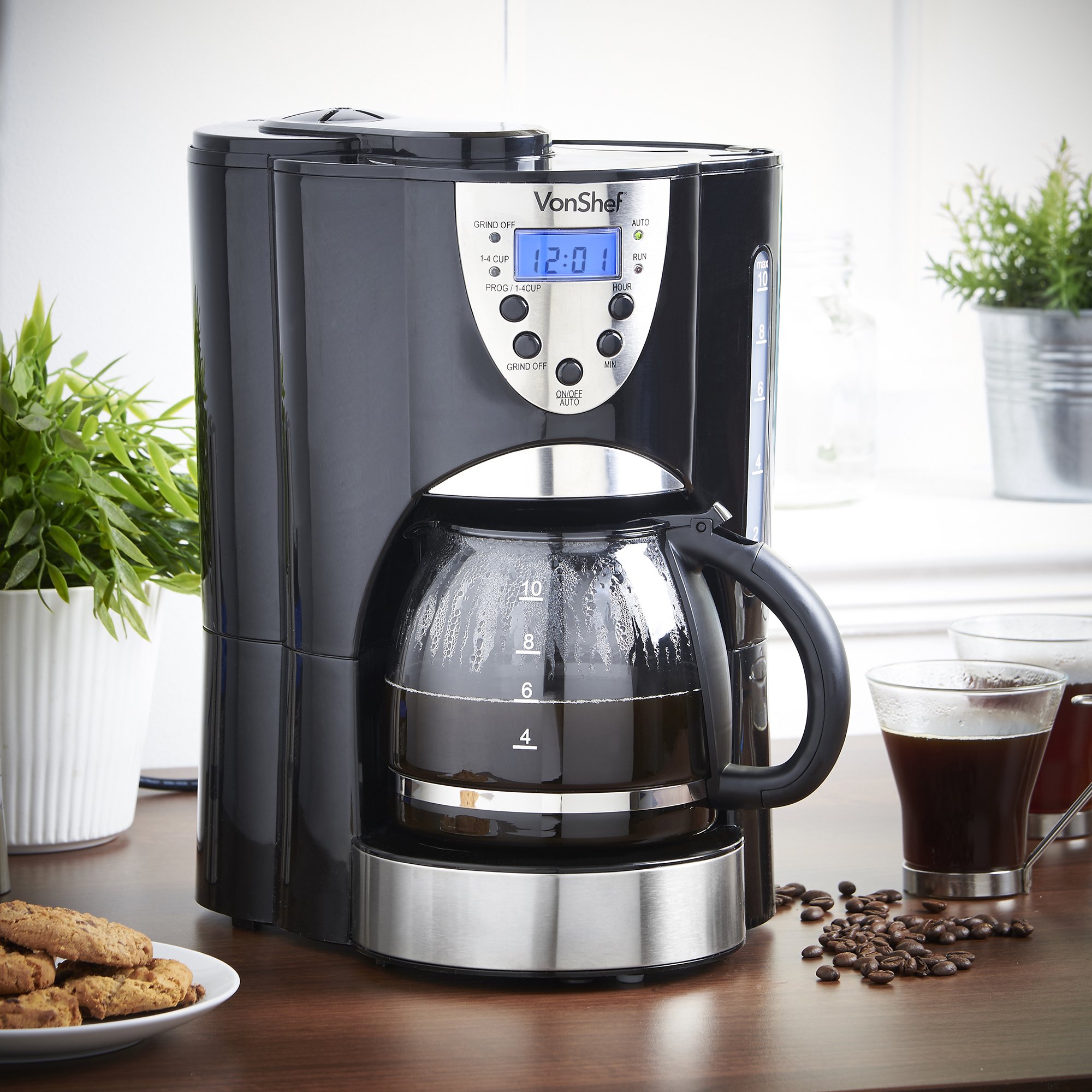 vonshef digital filter coffee maker