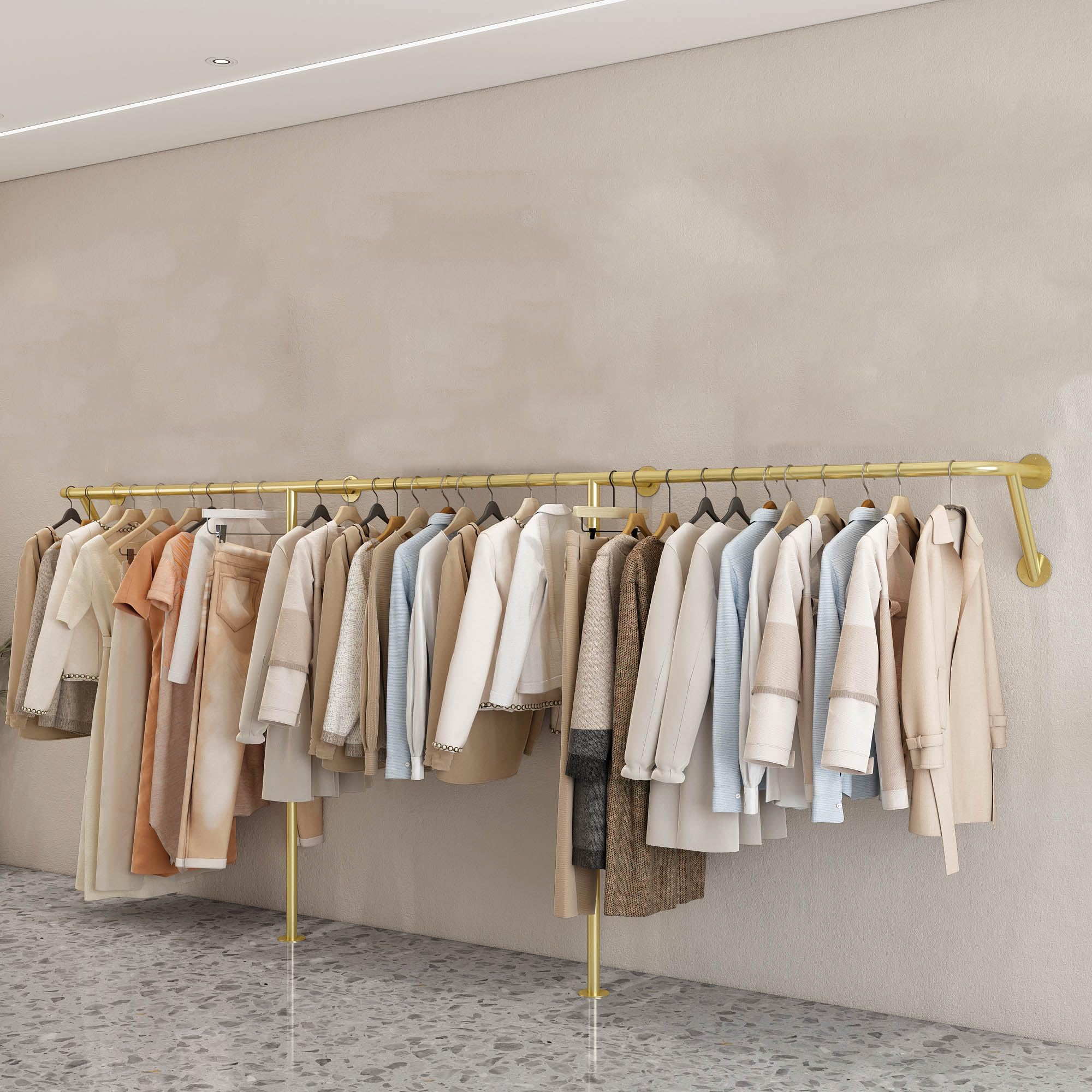 HADECOLL Wall-Mounted Industrial Clothing Rack Space-Saving Tube Garment For Boutique Retail Display And Sto Perfect For Nizing Apparel And Maximizing Space
