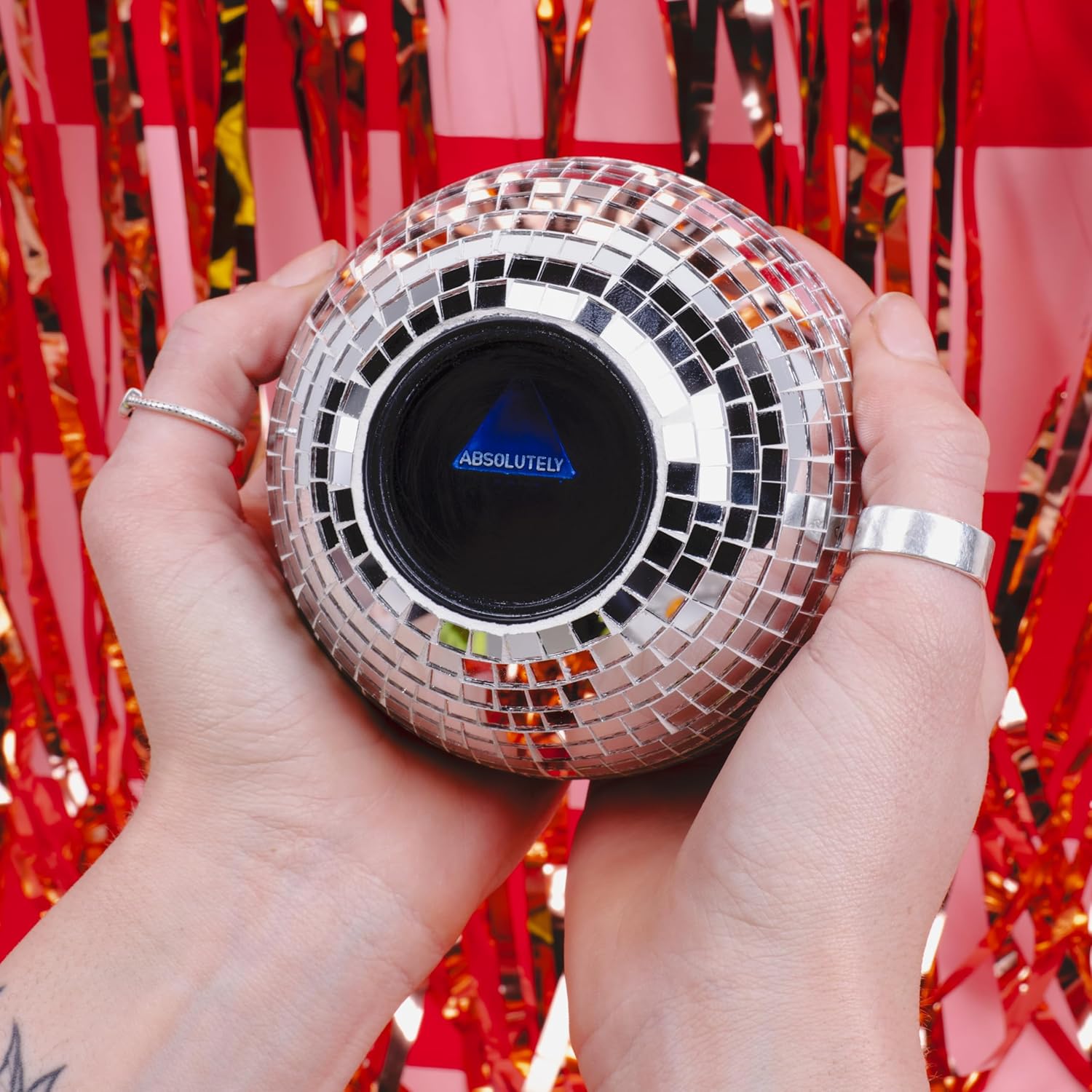 Fizz Creations Disco Decision Ball – 4" Mirror Ball Magic Toy for Fun Answers, Party Game Accessory, Novelty Gift, Interactive Decision Maker, Stress Reliever, and Conversation Starter