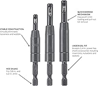 Vista 2 de Bosch CC2430 Clic-Change 1/4 in. Self-Centering Drill Bit Assortment (3-Piece)