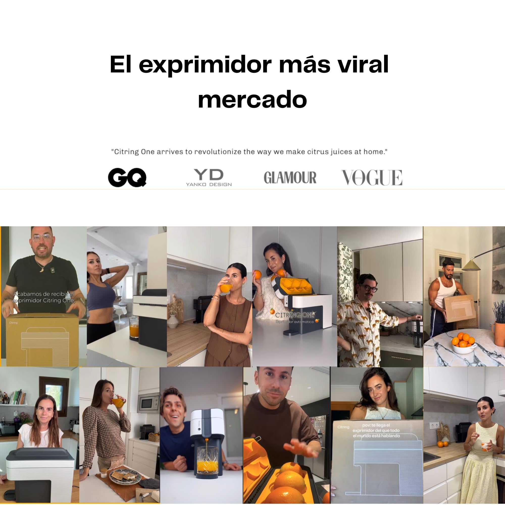 One exprimidor de naranjas electrico automatico | Tu zumo listo en menos de un minuto con solo pulsar un botón - orange juicer machine hecha en España | Más Rápida. Más Limpia. Mejor (BLANCO)
