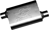 Thrush Welded Muffler Deep Aggressive Race Tone 2.5" Offset Inlet/Outlet - Durable Aluminized Steel Chambered Exhaust