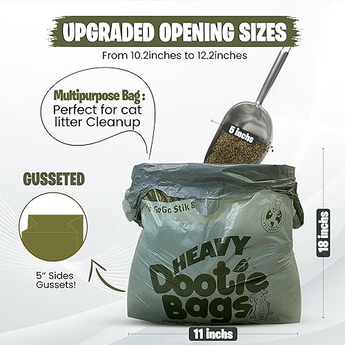 Miniatura 4 de HEAVY Dootie Bags with EZ Tie Handles. Clean and Convenient for Pet Dog Poop, Cat Litter. Multi-Use. Great for Swivel Bin and Gogo Stik Scoopers.