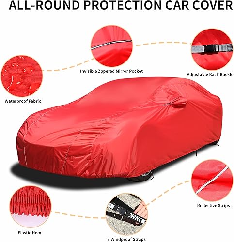 Miniatura 2 de Coverado Funda impermeable para automóvil para todo tipo de clima, para exteriores, para automóviles, nieve, lluvia, sol, cubierta exterior