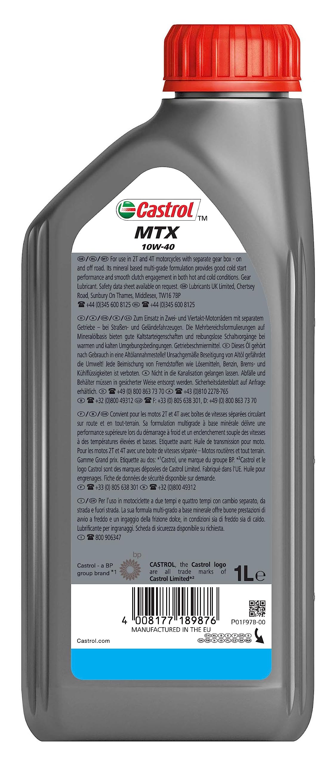 Castrol MTX 10W-40 Getriebeöl, 1L – Ansicht 2