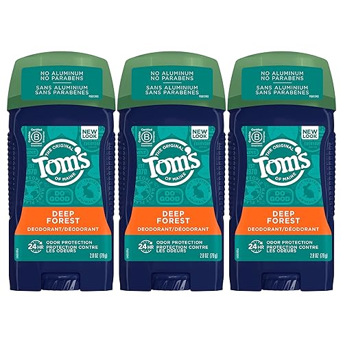 Toms of Maine Desodorante natural de larga duración sin aluminio para hombres bosque profundo 28 onzas Paquete de 3 el embalaje puede variar disponible en Yaxa Colombia