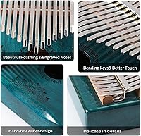 Vista 4 de Kalimba - Piano de pulgar de 17 teclas, piano portátil de dedo Mbira, regalos para niños y adultos, instrumento musical, pianos de pulgar, 17