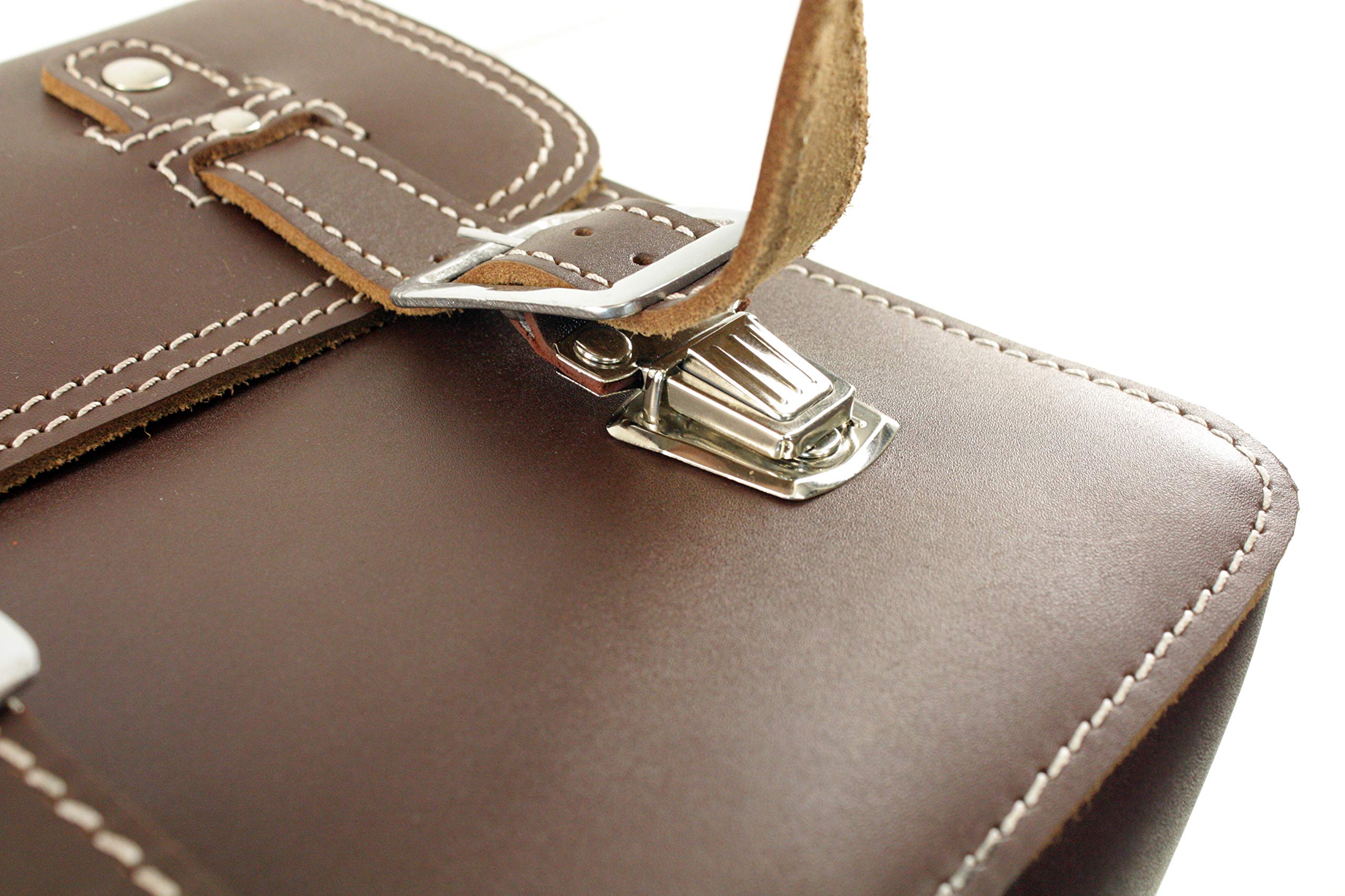 Kleine Leder Hecktasche mit Schnellverschluss Gepäckträger Tasche Packtasche Braun passend für Simson Schwalbe Sperber Star Spatz KR50 KR51 SR4 …