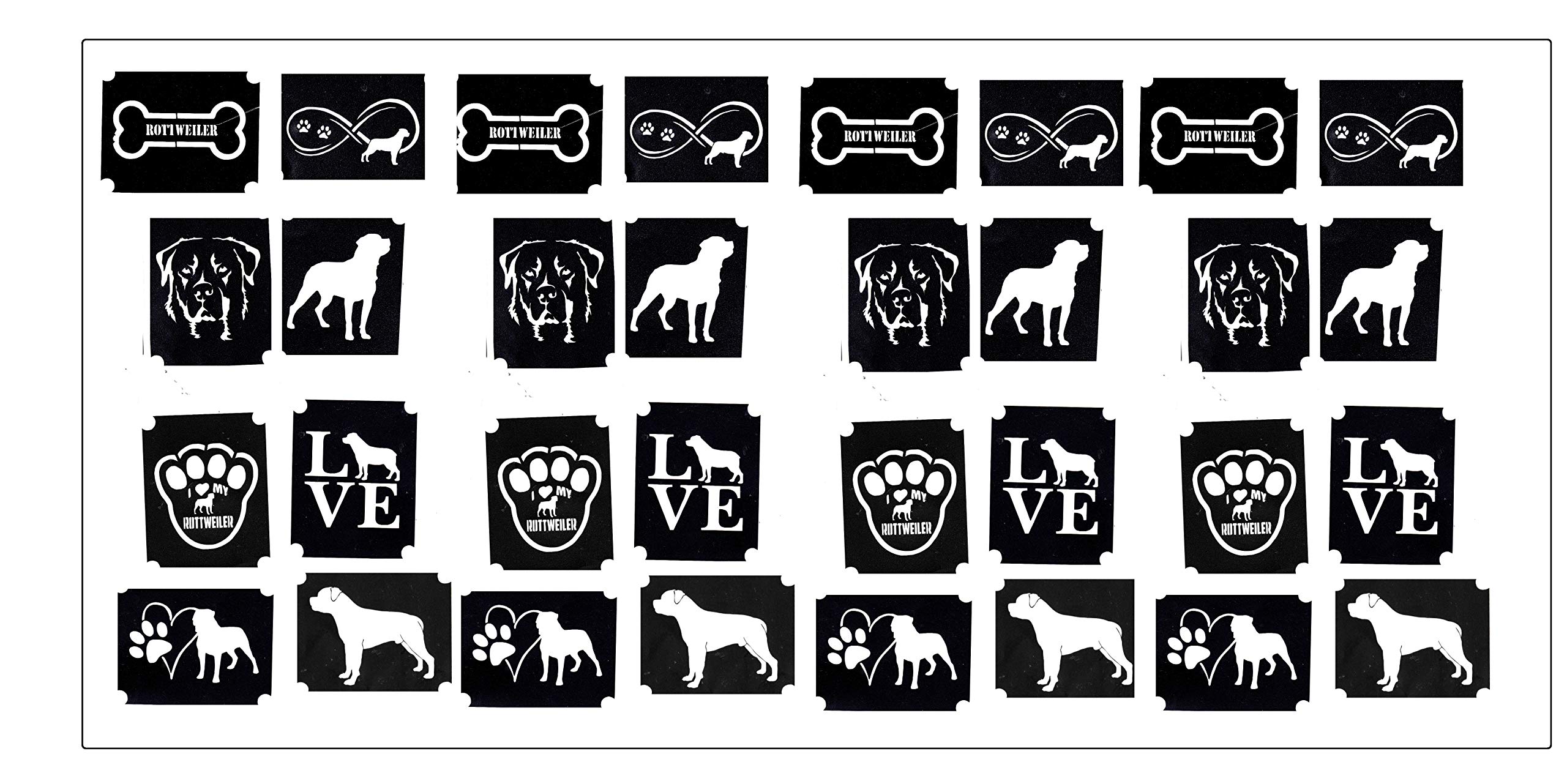 Rottweiler Collection (Rottweiler Glitter Airbrush Body Stencil)
