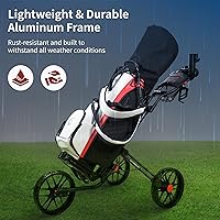 Vista 6 de Caddytek CaddyLite 15.3 V2 Carrito de Golf Empujable - Carrito de Aluminio Plegable Ligero con Ruedas de EVA, Freno de Pie, Mango Ajustable, Soporte