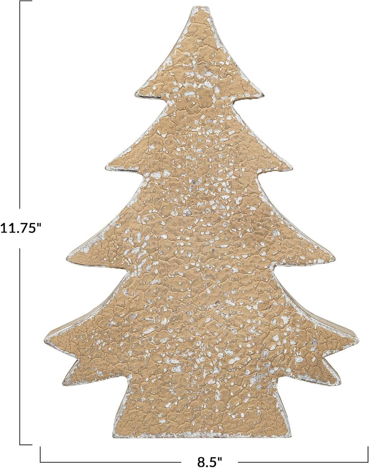 Creative Co-Op Distressed Wood Christmas Tree, Gold