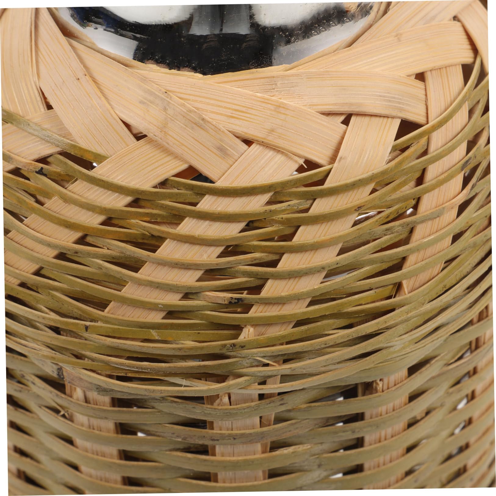 Borraccia Termica in Vetro Rivestimento in Bambù 1,3l, Stile Retrò, Pratica e Riutilizzabile, per Uso Interno ed Esterno, Conserva Calore