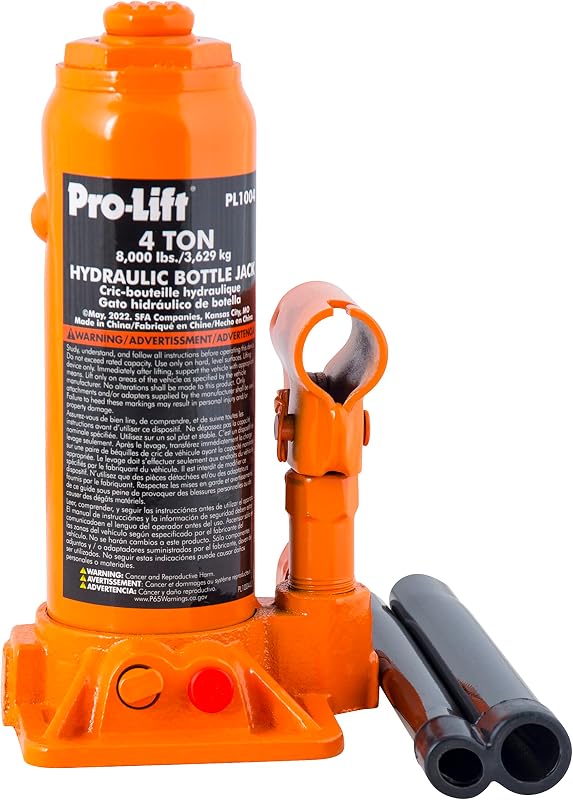 Pro-Lift 4 Ton Hydraulic Bottle Jack - Portable Car Jack 8000 Lbs Capacity with Pump Handle for Car Sedans SUV