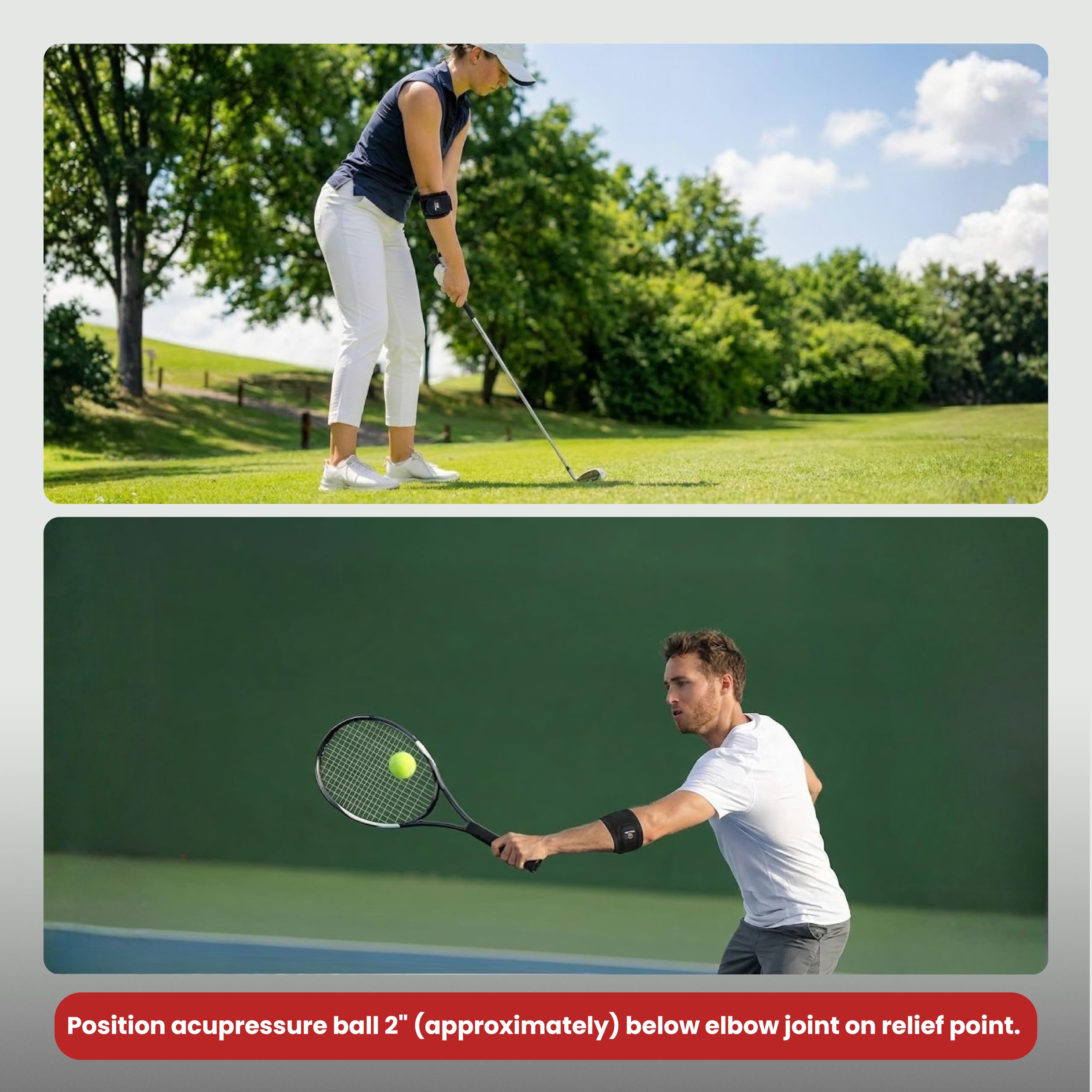 Para gimnasia punto pressure-point codo correa/muñequera para tendinitis, codo de tenista y golfistas codo 7.21E+11, S/M, Negro, 1