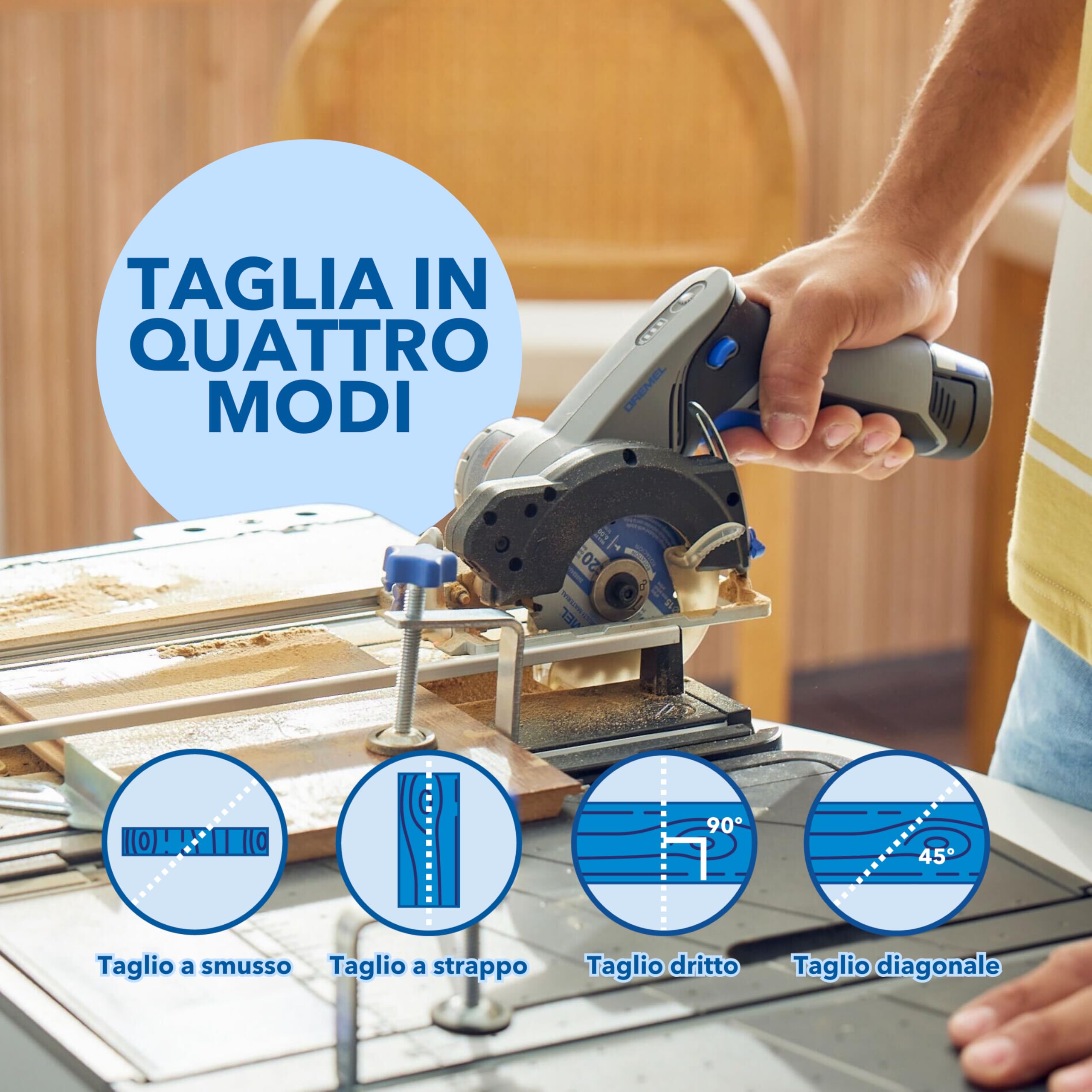 Dremel Blueprint 12V Saw Station Portatile Brushless con Sega Compatta Senza Fili, 1 Mobile Mallet, 2.0 Ah Batteria+Caricabatterie, 1 Lama per sega multimateriale, 1 Guida di taglio, 2 Morsetti
