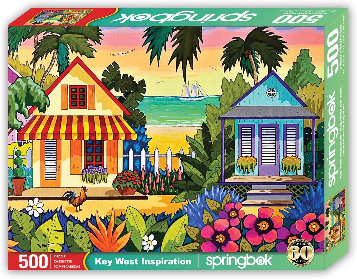 Springbok Key West Inspiration 500 Piece Jigsaw Puzzle for Adults - Beach Travel Puzzle - Unique Cut Pieces - Made in USA