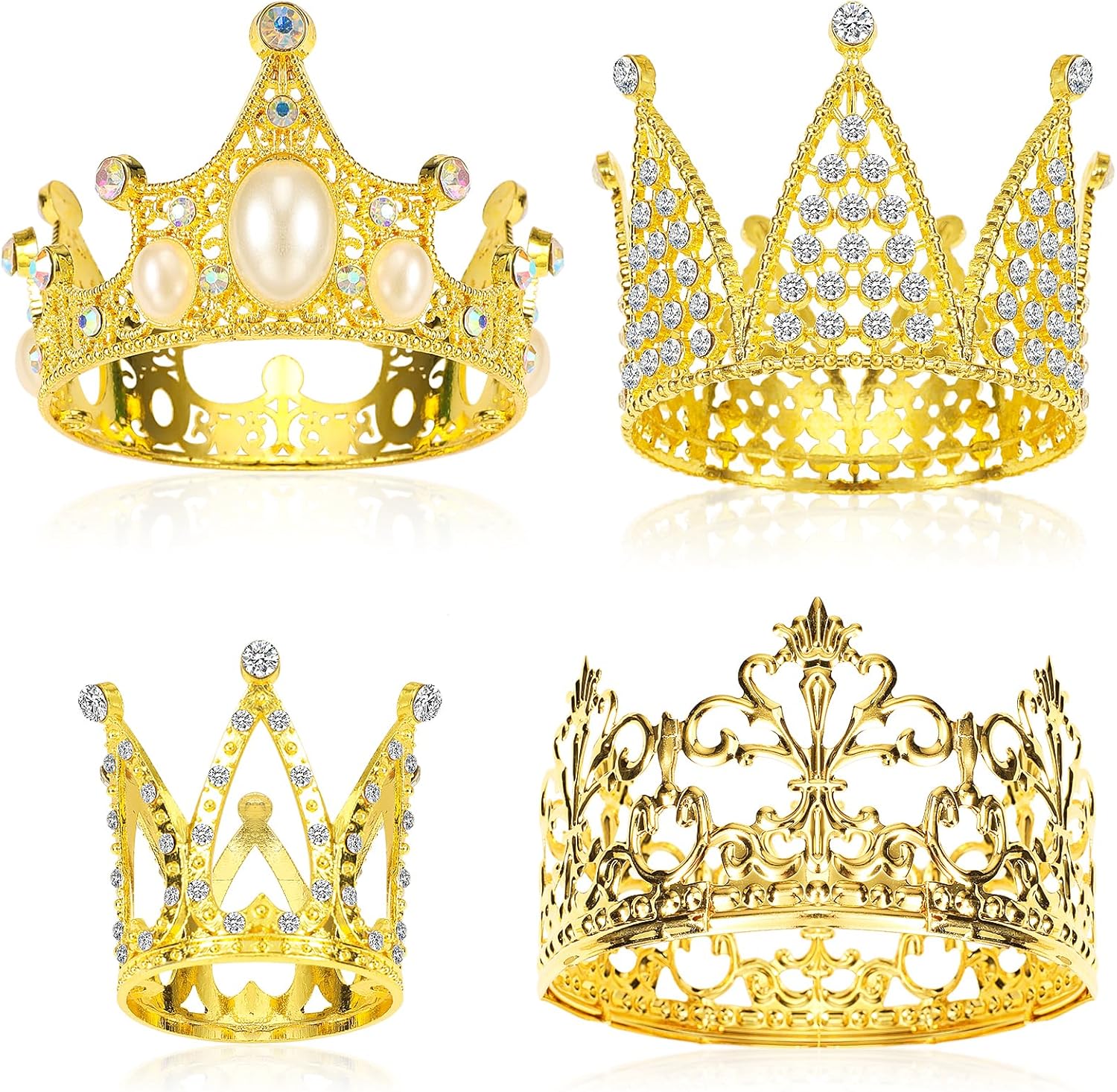 BAHABY 20 Pcs Mini Crown Cake Topper Crowns For Flower Bouquets Cupcake Toppers Cake - View #14