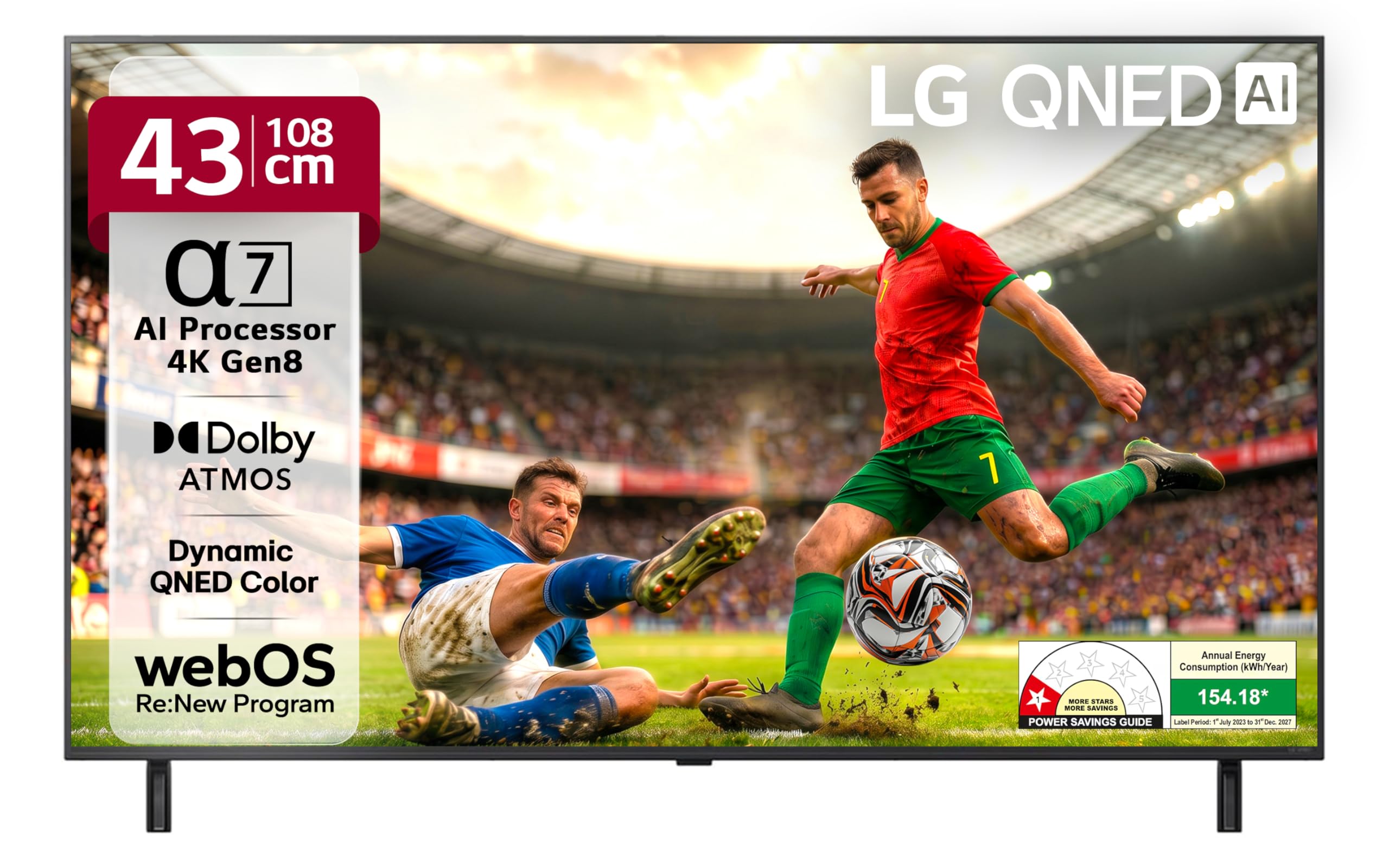 LG 108 cm (43 Inches) QNED 8A AI Series 4K Ultra HD (3840 x 2160) Smart webOS QNED TV 43QNED8AA6A