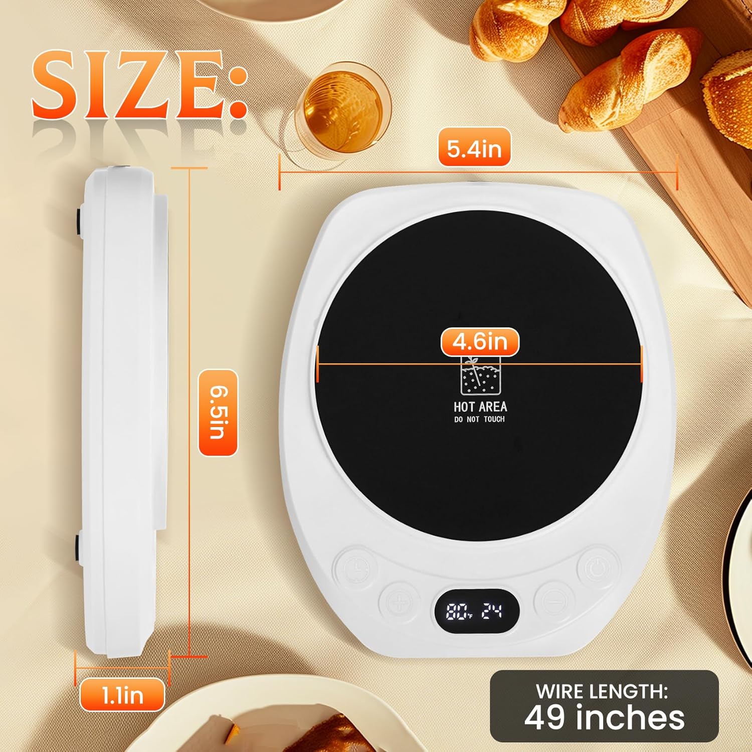 Upgraded Sourdough Starter Warmer, 1°F Precise Temperature Control From 70 To 120°F,0-24h Timer Auto Warming On/Off,Sourdough Starter Warmer Mat For Home Baking - Image 3