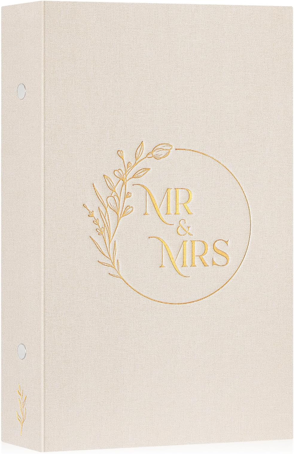 Lanpn Wedding Photo Album 4x6 300 Pockets, Linen Cover Newlywed Marriage Albums Slip in Holds 300 Horizontal Photos (Beige)