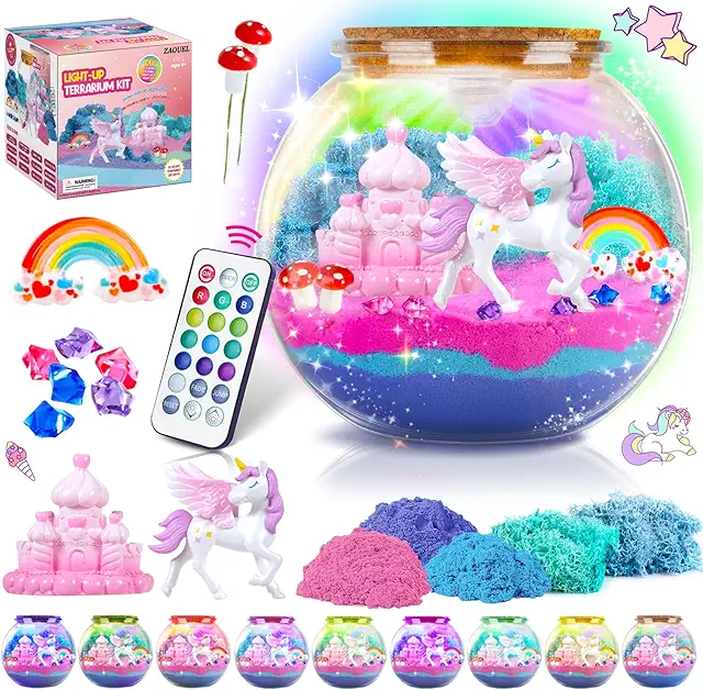 Unicorn Terrarium Kit: DIY Night Light Arts & Crafts Gift for Girls 4-12