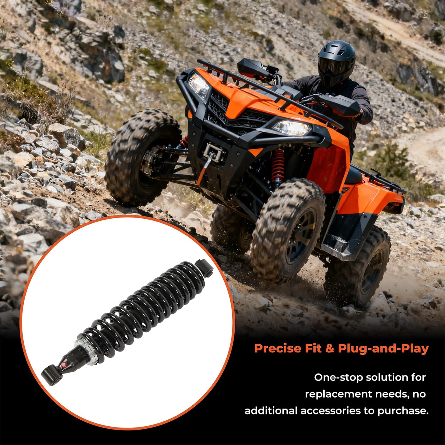 labwork 2 Rear Shocks Replacement for Yamaha Rhino 450 660 YXR450 YXR660 | Replacement for 5UG-F2210-10-00 5UG-F2210-11-00 2005-2009