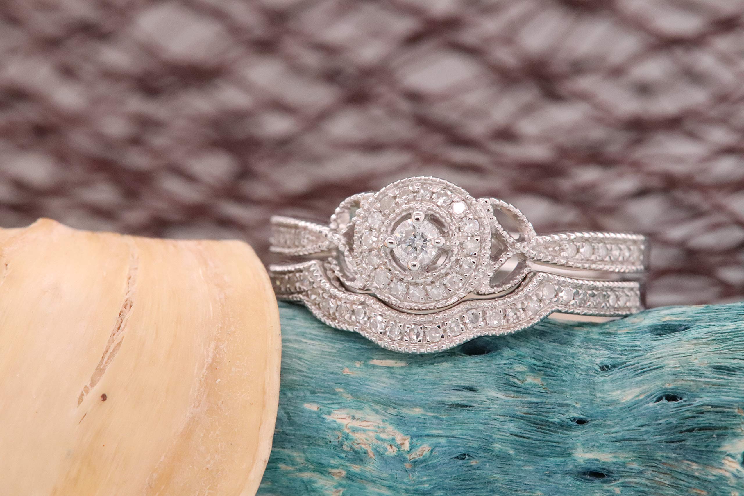 DazzlingRock Collection 10 quilates oro blanco redonda IJ diamante blanco
