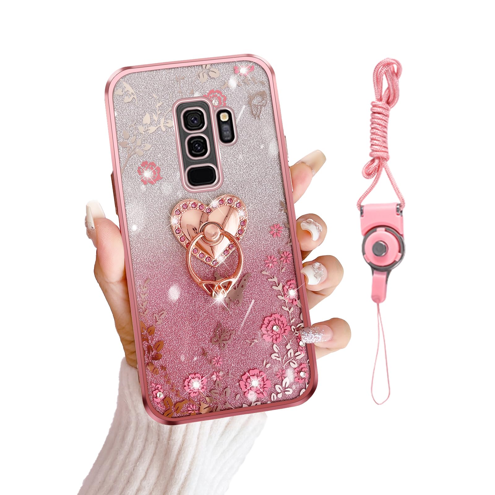 Motadalo for Samsung Galaxy S9 Plus Case TPU Crystal Butterfly