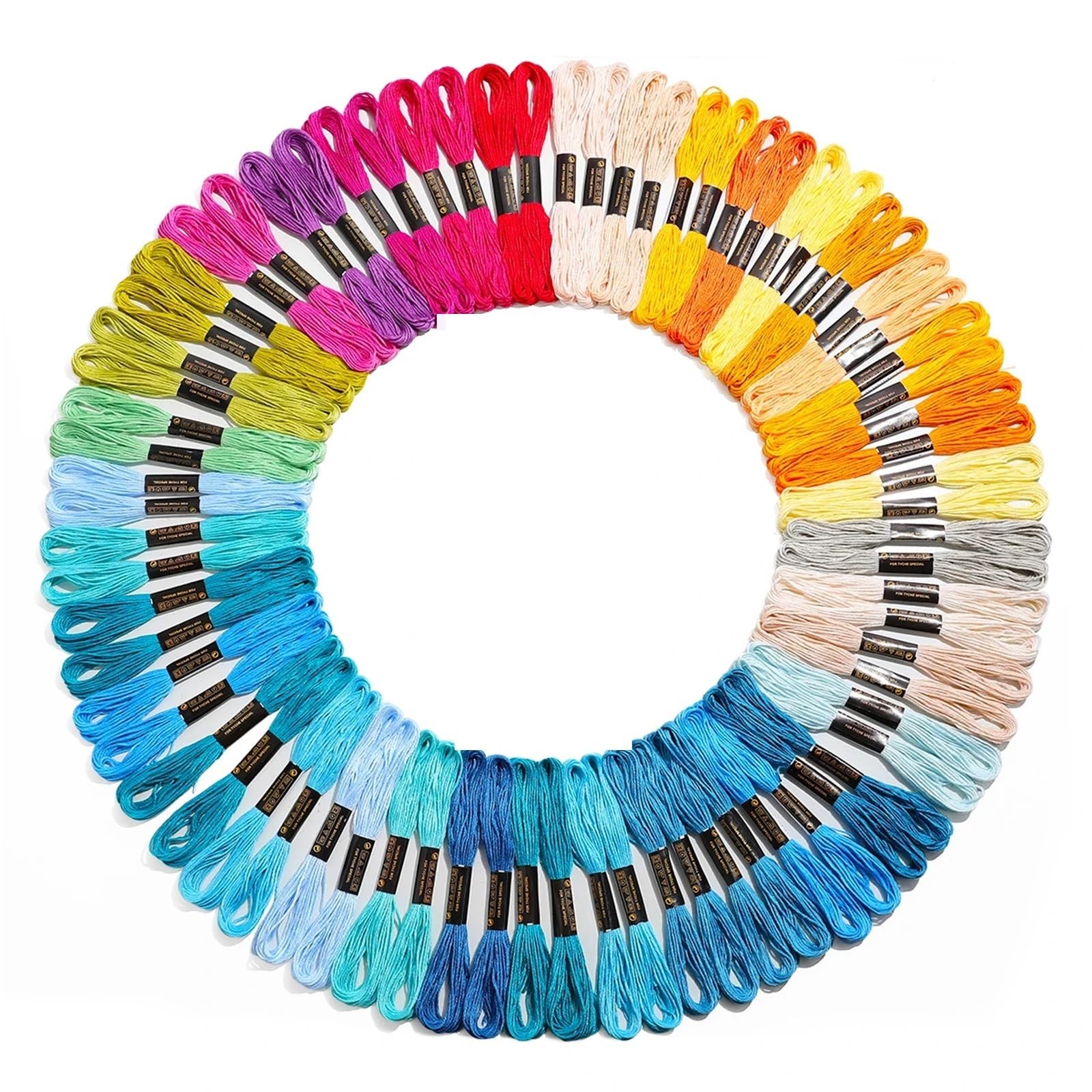 Hilo de bordado multicolor para punto de cruz, hilo de algodón, kit de madejas de costura (450 piezas)