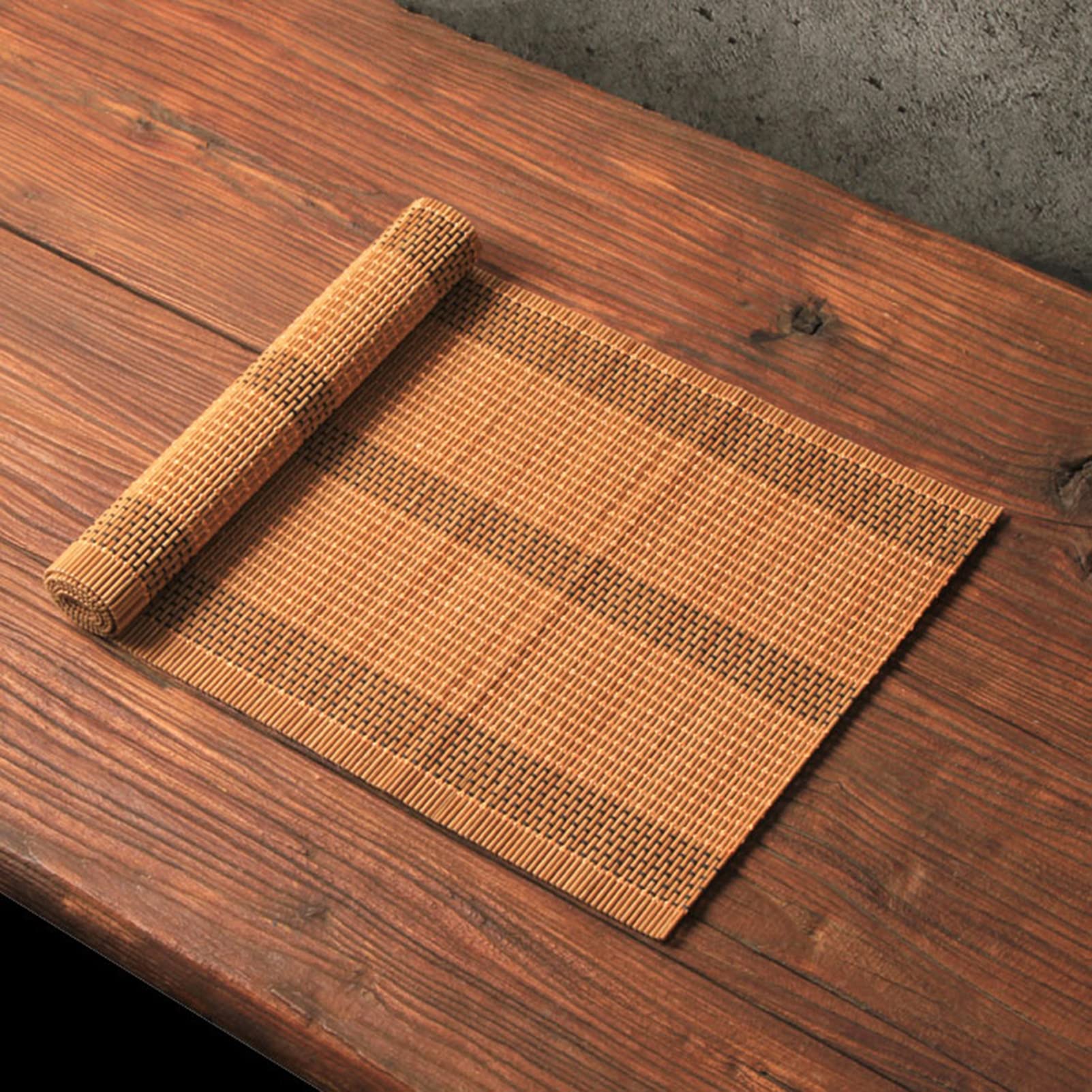ALPATH Chemin de Table Chemins De Table en Bambou Naturel Découpables De 40 à 300 Cm De Long, Tapis De Table Basse à Isolation Thermique Imperméable, Facile à Nettoyer(Size:60×210cm)