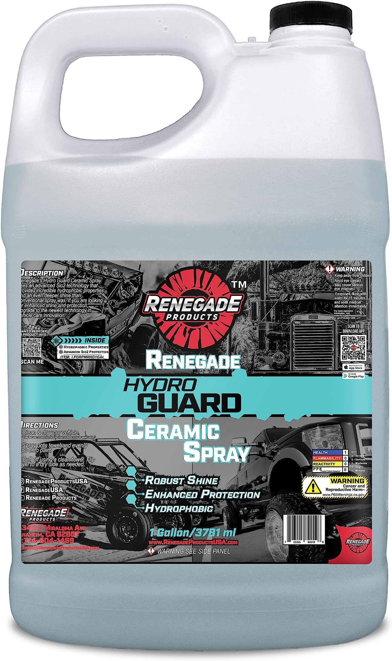 Hydro Guard Ceramic Spray For High Shine & High Protection Patented SiO2 Ceramic Wax Hybrid (Gallon)