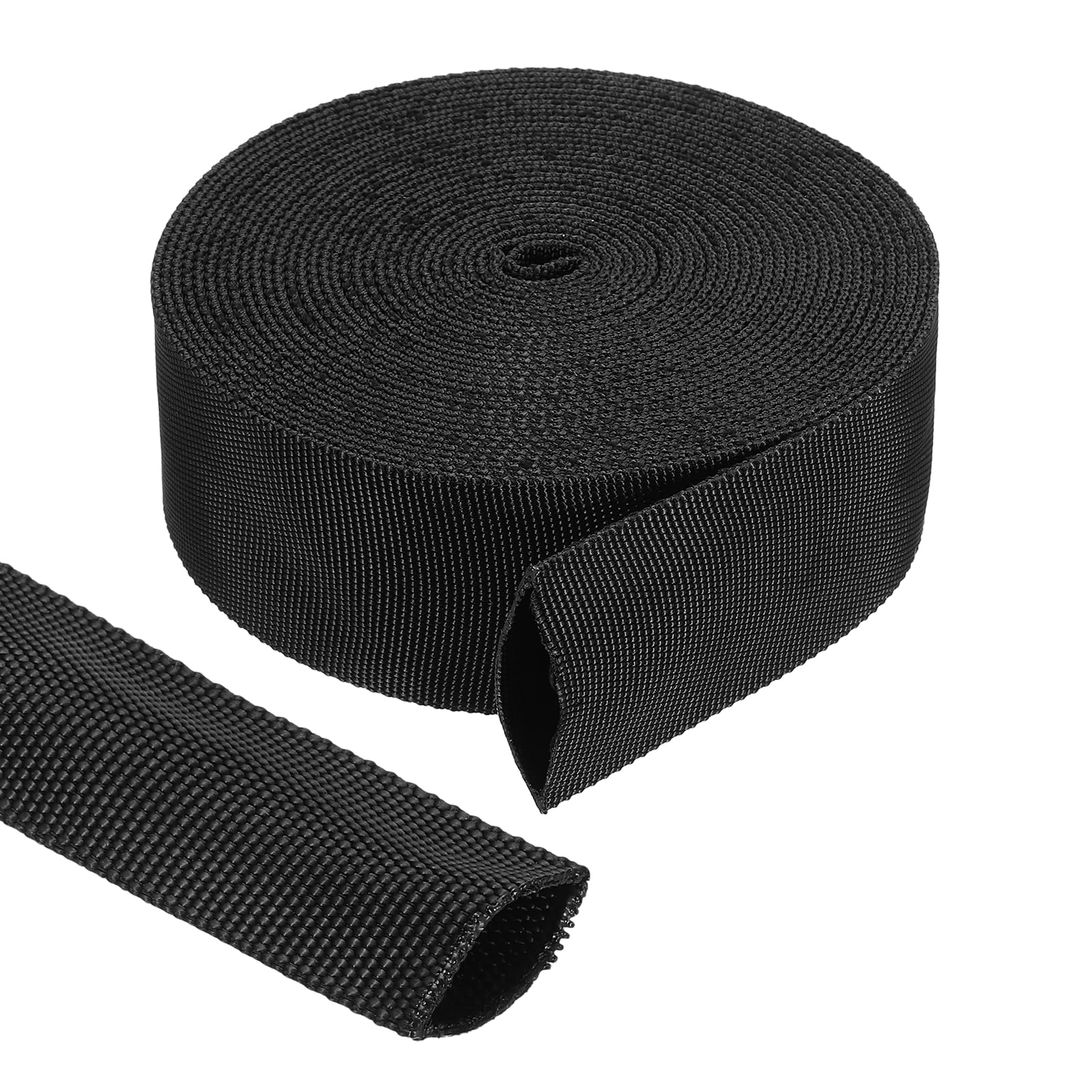sourcing map Nylon Protective Hose Sleeve 1.5" ID 26FT Cable Cover Sheath Protection Hydraulic Hose Wrap for Welding Cord Tig Torch Hydraulic, Black