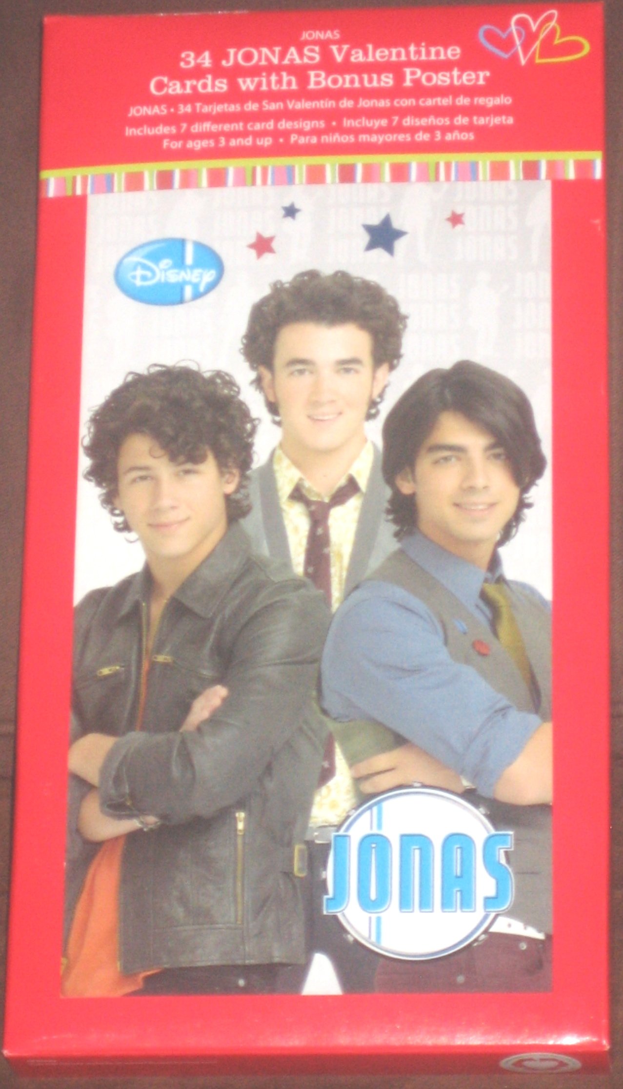 Disney Jonas Brothers 34 Valentine Day Cards with Bonus Poster