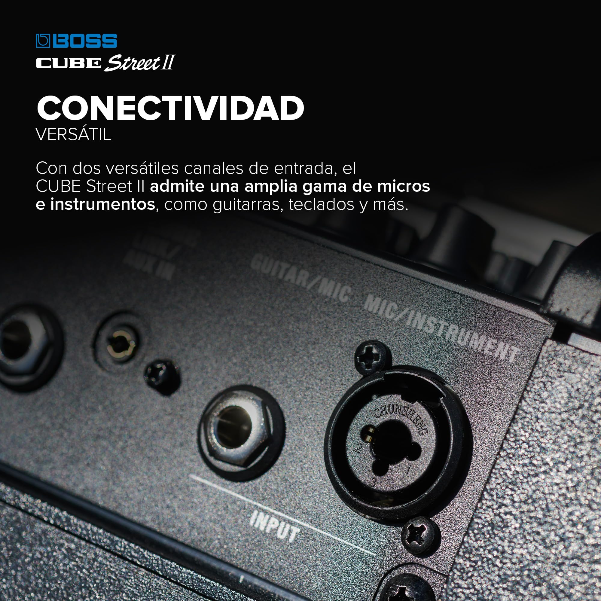 BOSS Cube Street II | Amplificador estéreo de batería portátil | Sonido Ideal para Artistas callejeros | Admite micros, Instrumentos y Dispositivos de Audio | Rojo