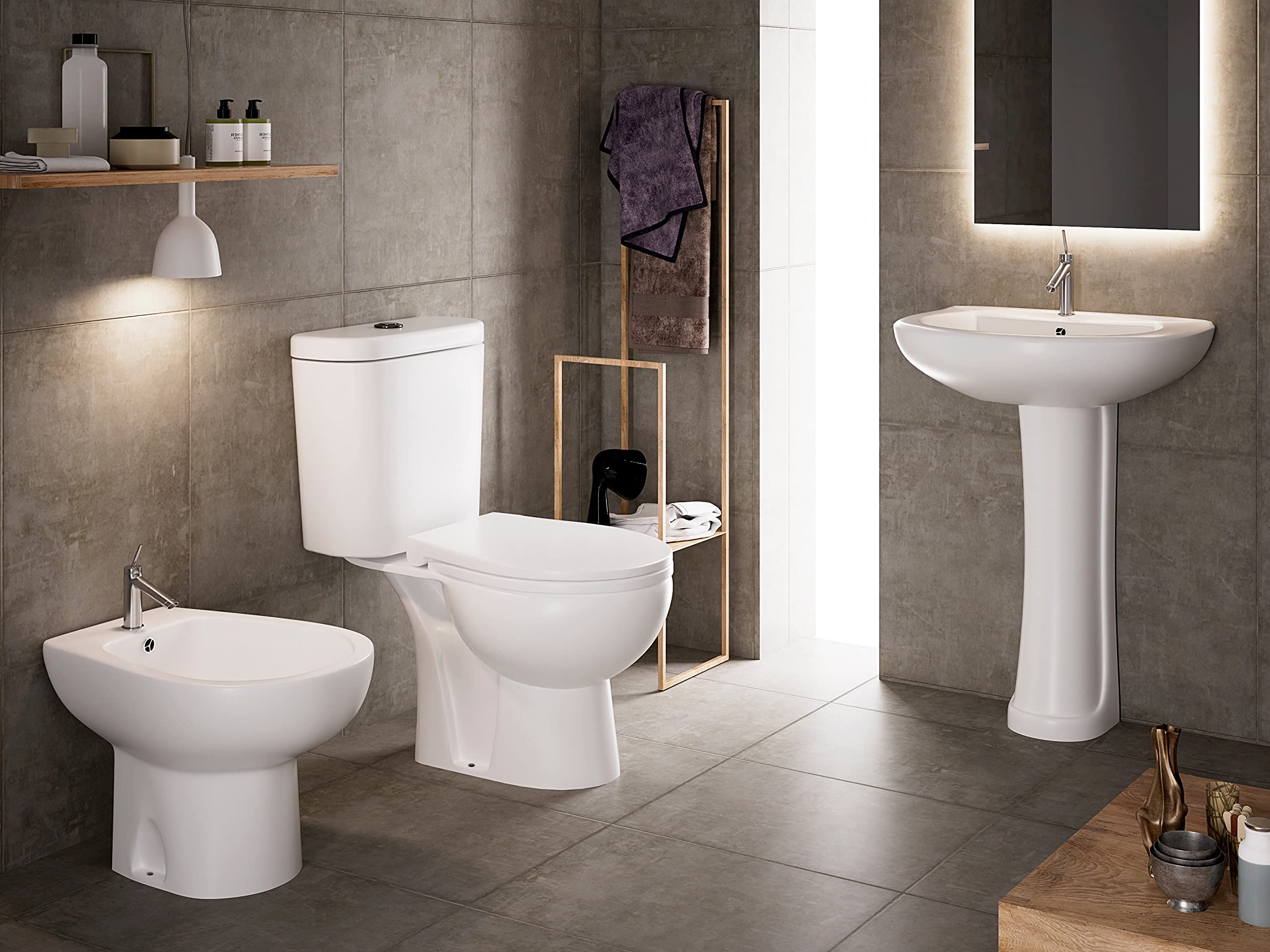 AQUORE 20340 BOLONIA Lavabo Con Pedestal Blanco