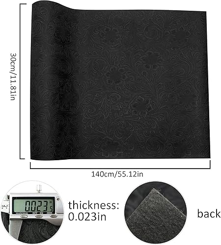 Miniatura 2 de David accessories Hoja de piel sintética con textura de mariposa y gragonfly, 1 unidad, 11 x 55 pulgadas, tela de piel sintética impresa para hacer