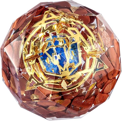 Miniatura 1 de rockcloud Star of David Orgone Crystal Stone Generador de energía Chakra Blanacing Healing for Yoga Reiki Meditaion Desk Ornamento, Jaspe rojo