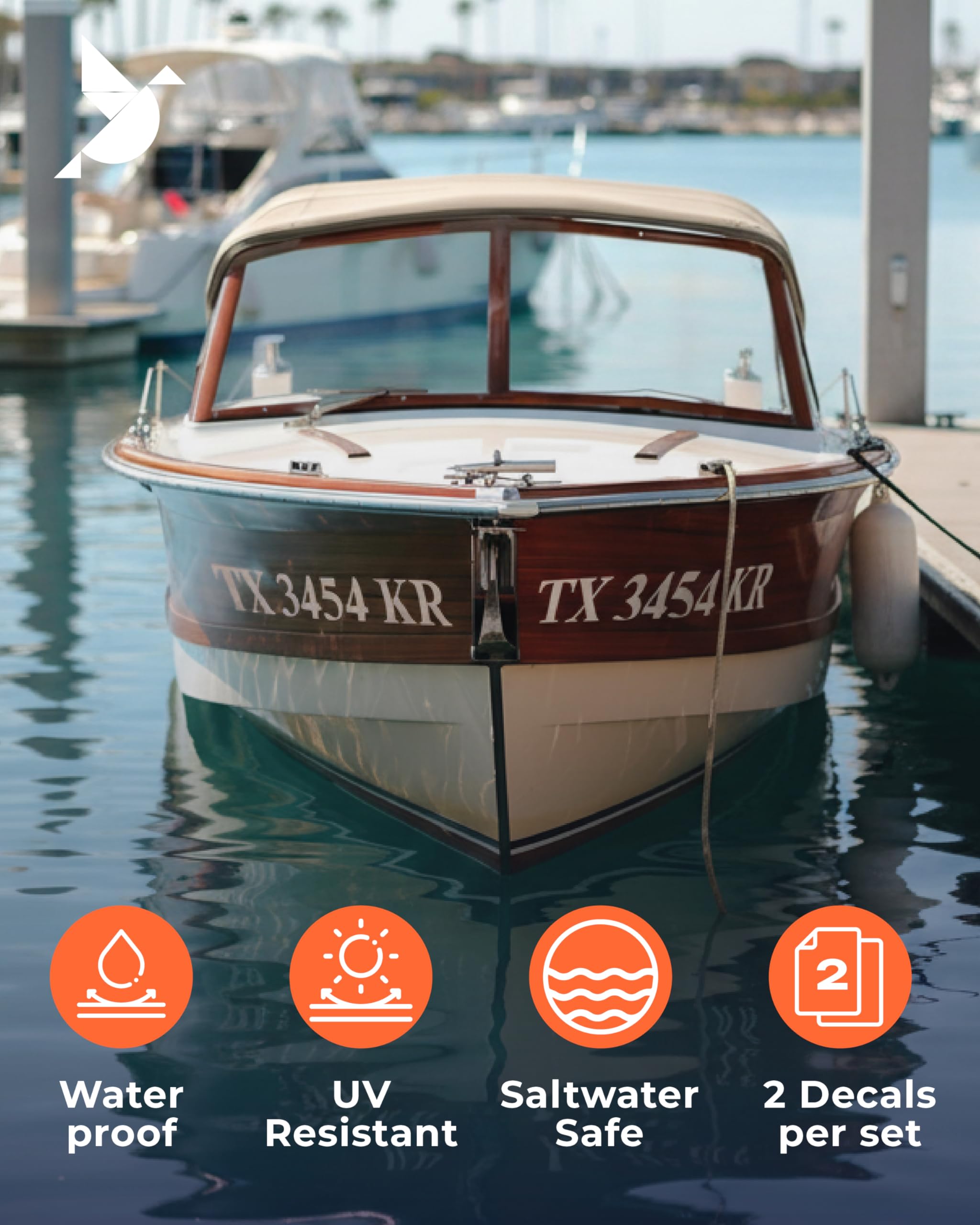 2 Pack Custom Boat Registration Numbers & Letters - Boat Lettering
