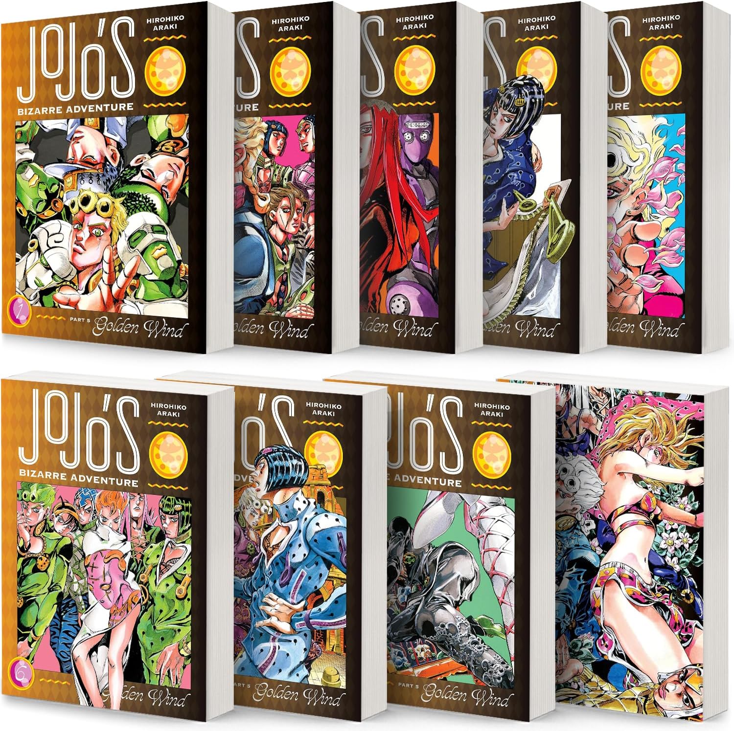 JoJo's Bizarre Adventure Part 5: Golden Wind Volume 1-9 Books Collection Set