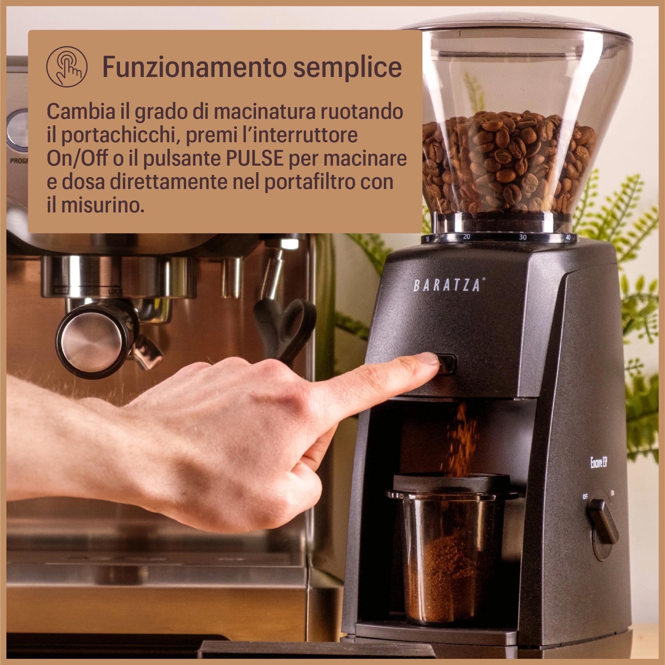 Baratza - Macinacaffè Encore ESP 230V - Elettrodomestici per la Casa, Macina Caffè Elettrico per Caffè in Grani - Grinder Specializzato per Espresso, Nero