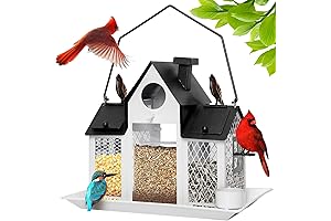 7LBS Large Bird House and Feeder Combo for Wild Birds