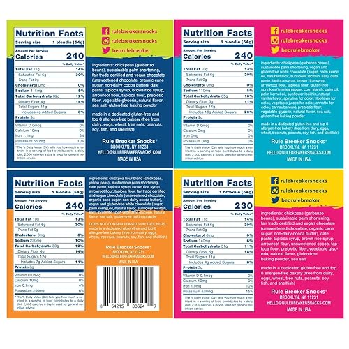 Miniatura 27 de Rule Breaker - Galletas veganas, sin gluten, sin nueces, hipoalergénicas, Kosher, envueltas individualmente, 1.9 oz, aperitivos