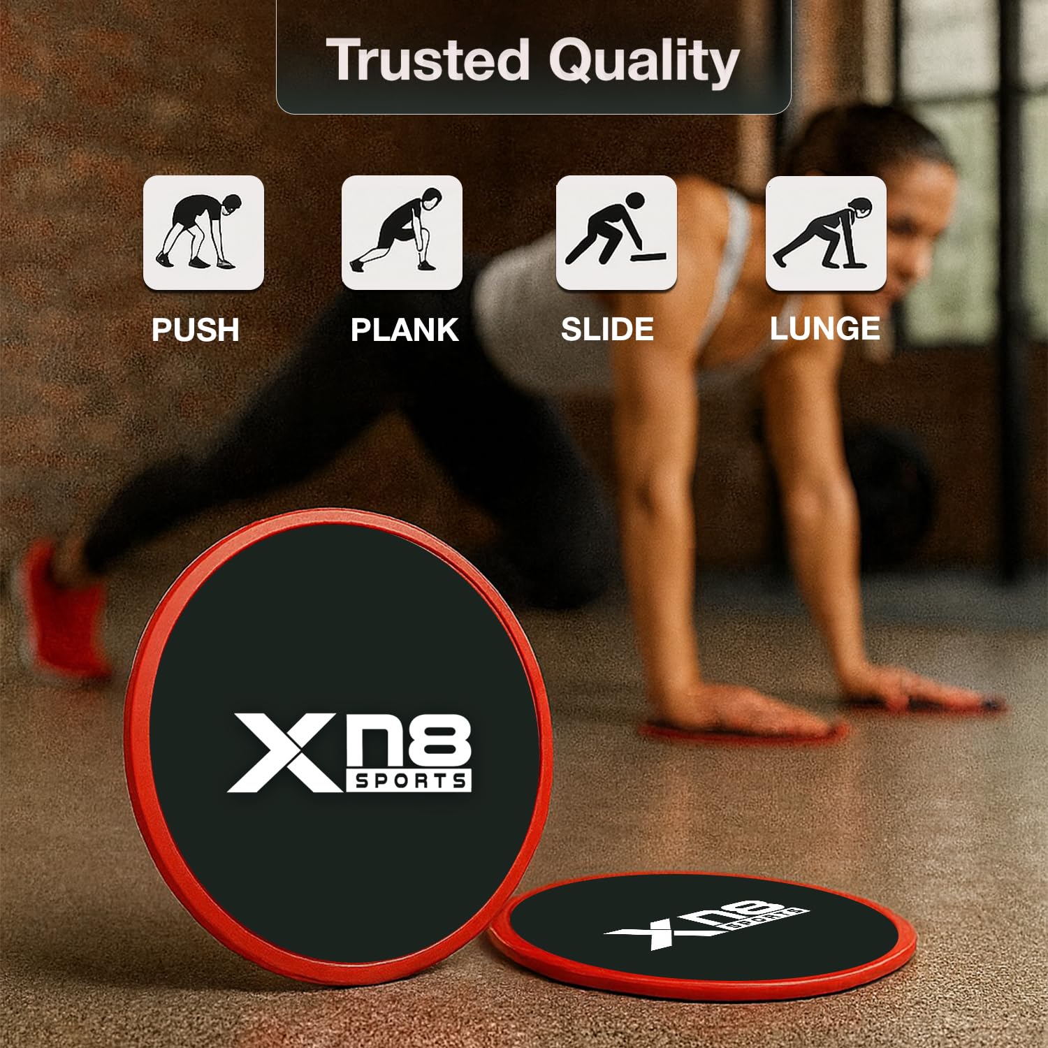 Xn8 Exercise Core Sliders Dual-Sided Gliding Discs for Abdominal & Full Body Workouts, Home Gym & Pilates - Image 5