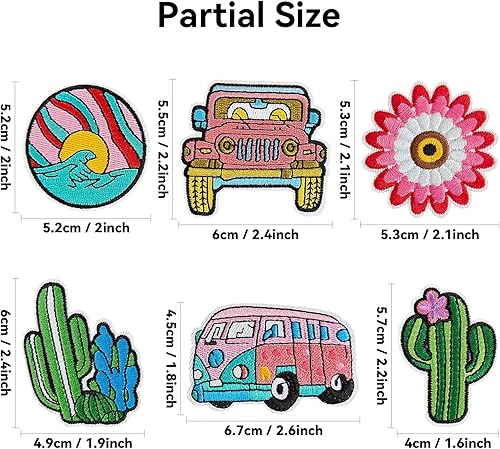 Vista 37 de Parches bordados para automóvil, lindos parches para planchar y coser para automóvil y vehículo, apliques para ropa, vestido, sombrero, jeans, Un