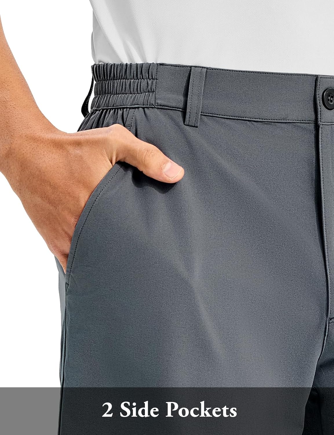 TBMPOY Men's Golf Shorts 10" Quick Dry Lightweight Stretch Dress for Flat Front Work Casual Hiking Shorts with 4 Pockets - Image 5