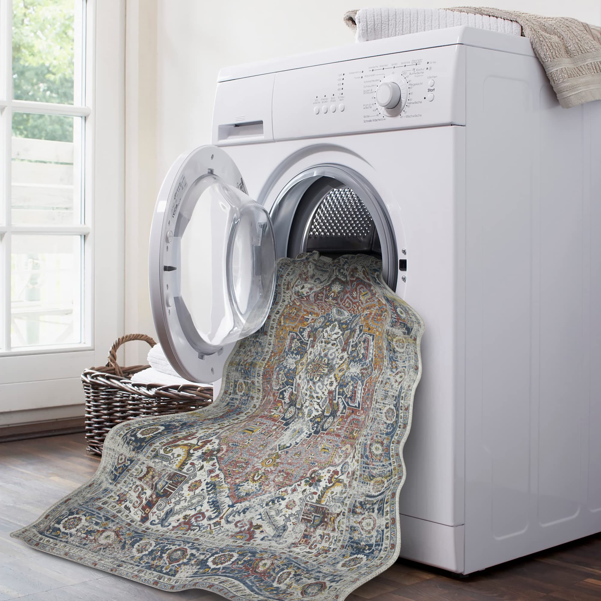 Rug Rinkle Ottomanson Machine Washable Wrinkle Free Oriental Design Cotton 3x6 ...