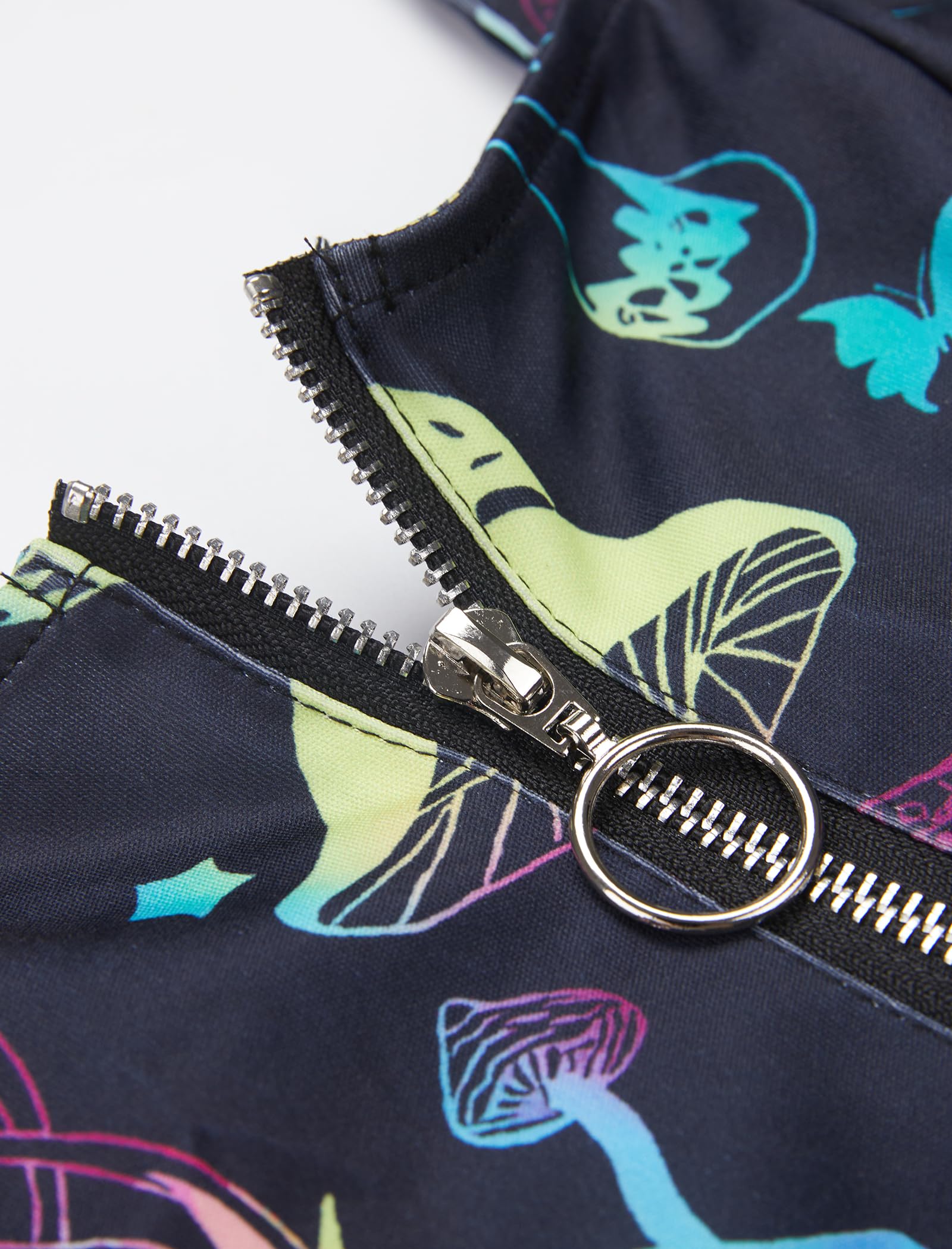 FEAPHY Abito da donna in stile gotico Galaxy Sun Star, senza maniche, con zip frontale, con lacci, linea ad A
