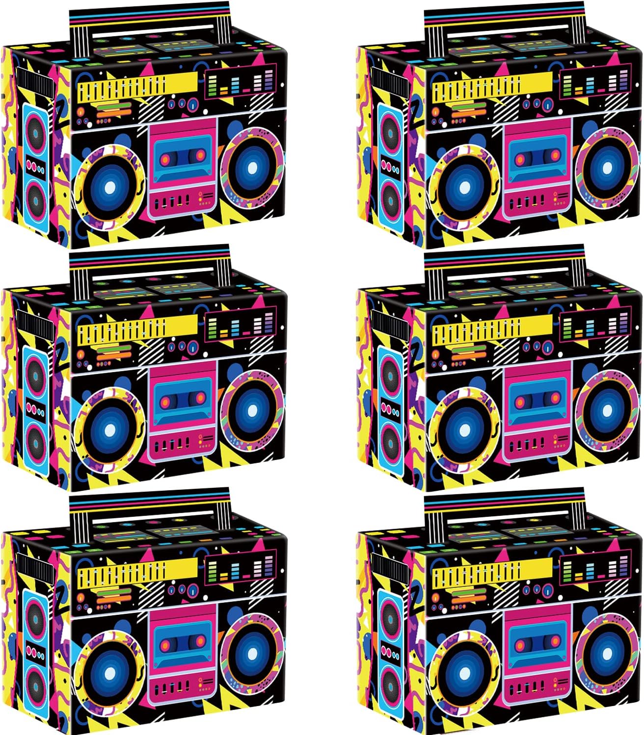 80s 90s Party Favor Boxes, Novelty Boom Box Favors Candy Paper Boxes ...