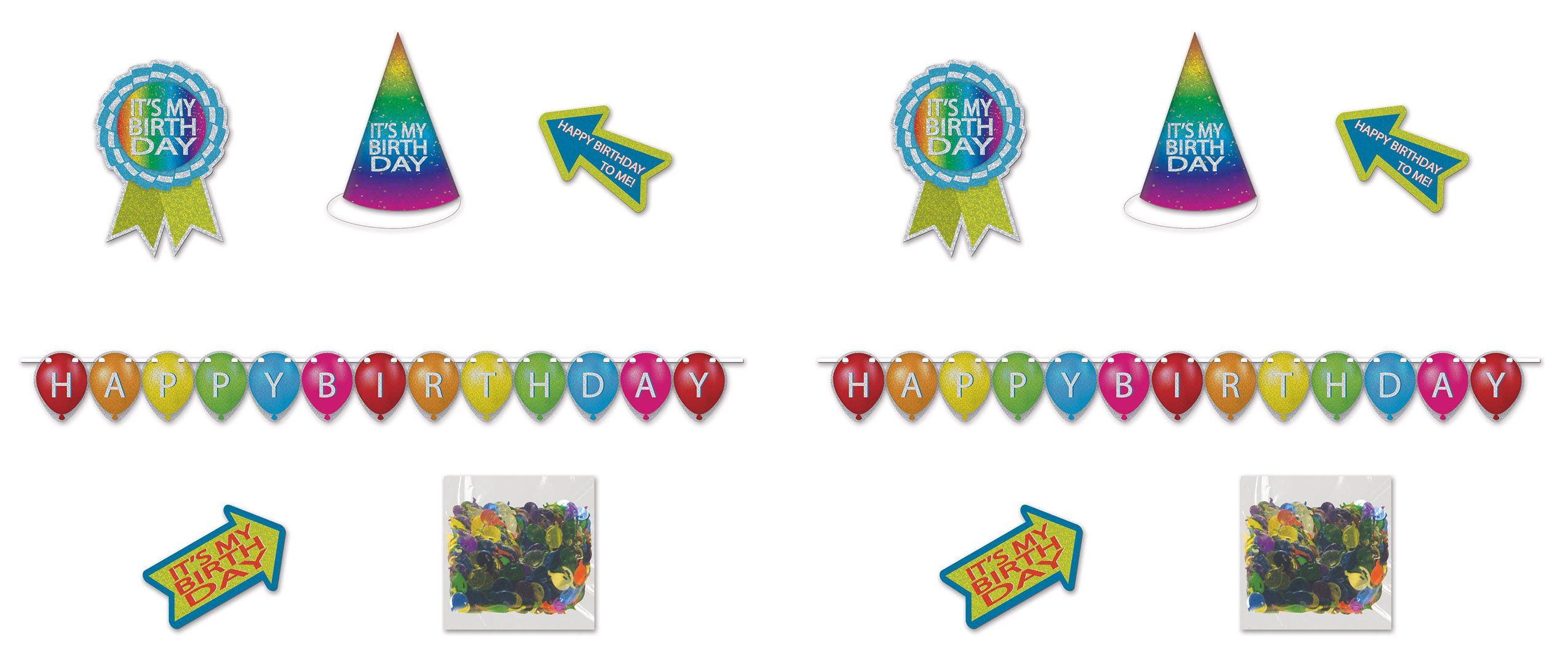 Kit de fête d'anniversaire Beistle 12 pièces multicolore