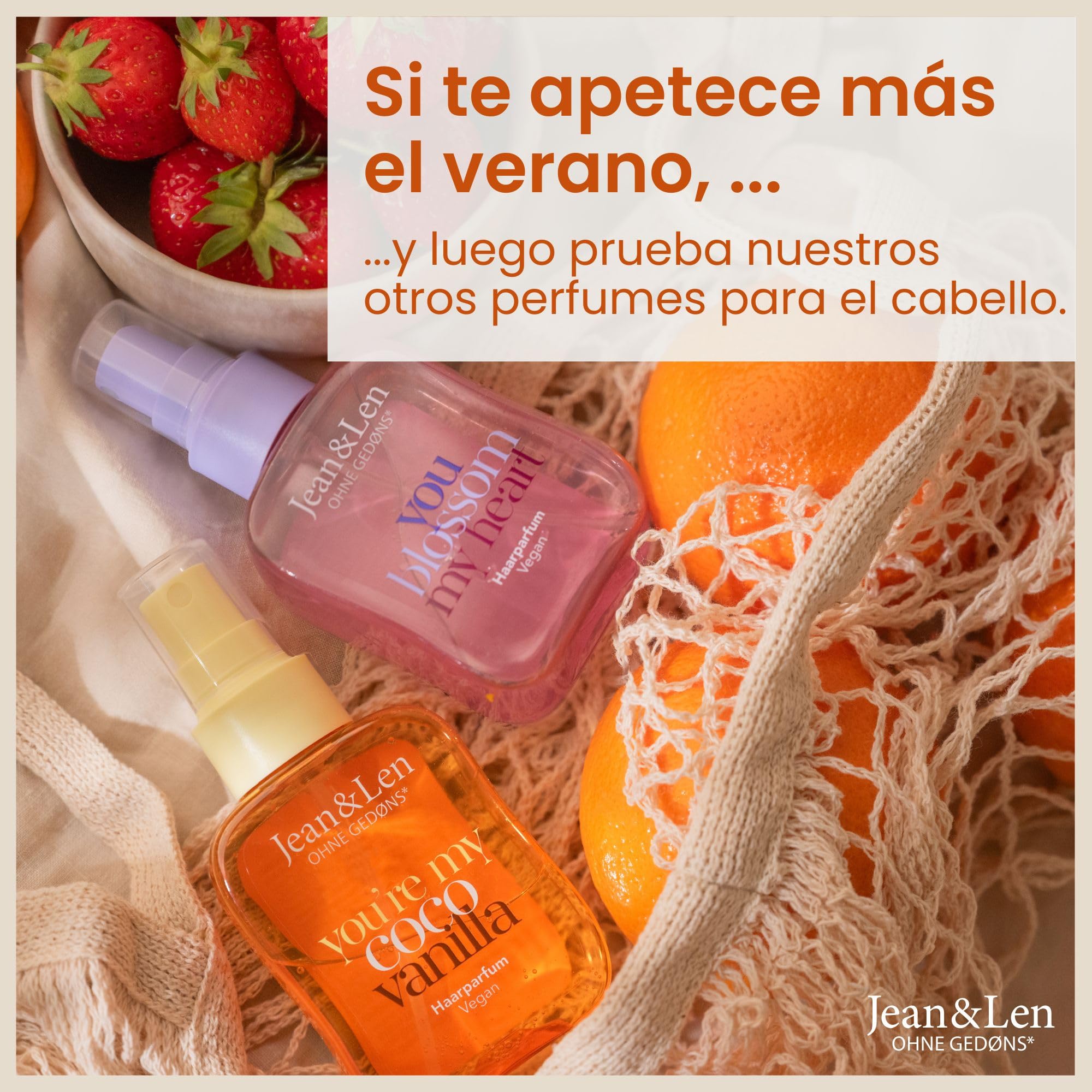 Jean & Len perfume capilar You’re My Cutie Chai, fórmula de cuidado con aminoácidos y pantenol, aroma invernal a especias chai, vainilla y naranja, con partículas de purpurina dorada, vegano, 105 ml